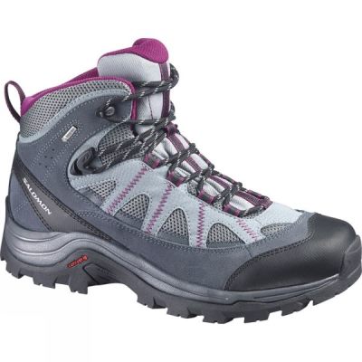 Botas Salomon Authentic LTR GTX Mujer Gris / Moradas - Chile SWU839625